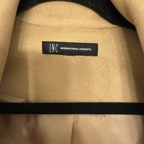 INC  Women's Faux Suede Moleskin Motorcycle Jacket Top Size M - Picture 3 of 5